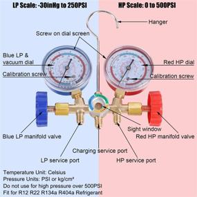 img 1 attached to YSTOOL 3 Way AC Manifold Diagnostic Gauge Refrigerant Charging Set with 5FT Hose R134a Adjustable Quick Couplers: Ideal for Air Conditioner HVAC R134a R404a R22 R12 Freon Charging, Includes Acme Adapter and Can Tap