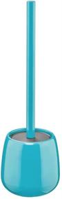 img 4 attached to Teal Blue mDesign Compact Toilet Bowl Brush and Holder - Sturdy Deep Cleaning, Bathroom Storage Solution