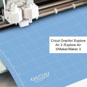 img 2 attached to 🔪 KASYU Cutting Mat Light Grip for Cricut One/Air/Explore Air2 &amp; Air 3 /Maker&amp;Maker 3, Sticky Quilting Cutting Mats 5 Pack 12x12 Inch, Cricut Replacement Mats Accessories for Cricut Craft with Light Sticky Adhesive