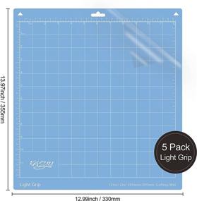 img 3 attached to 🔪 KASYU Cutting Mat Light Grip for Cricut One/Air/Explore Air2 &amp; Air 3 /Maker&amp;Maker 3, Sticky Quilting Cutting Mats 5 Pack 12x12 Inch, Cricut Replacement Mats Accessories for Cricut Craft with Light Sticky Adhesive