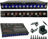 🚗 gravity eq19: premium 1/2 din car audio equalizer eq with 9 equalization bands, front/rear/sub output, 9v power, rca output, aux/dvd input switch logo