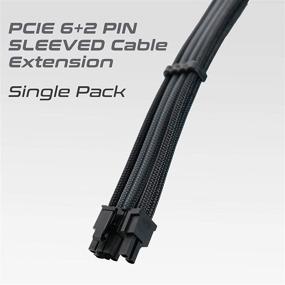 img 2 attached to EZDIY-FAB Sleeved Cable PCIE 6 2 Pin - Cable Extension For Power Supply- Black And Grey