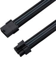 ezdiy-fab sleeved cable pcie 6 2 pin - cable extension for power supply- black and grey логотип