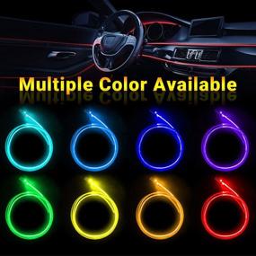 img 2 attached to QEEDON Car Interior LED Strip Light: Multicolor 16M Colors, 19.6FT Fiber Optic, Sound Active & Wireless Control