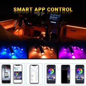 img 1 attached to QEEDON Car Interior LED Strip Light: Multicolor 16M Colors, 19.6FT Fiber Optic, Sound Active & Wireless Control