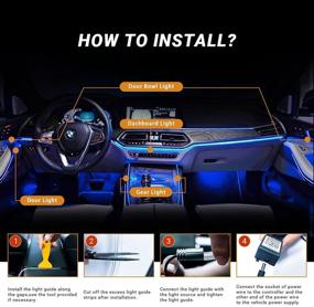 img 3 attached to QEEDON Car Interior LED Strip Light: Multicolor 16M Colors, 19.6FT Fiber Optic, Sound Active & Wireless Control