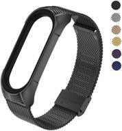 🔗 premium stainless steel mijobs band for xiaomi mi band 6/5/4/3 - replacement bracelet wristband for global version - elegant metal watch band for women and men logo