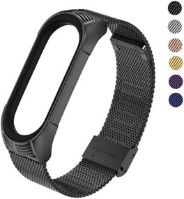 img 4 attached to 🔗 Premium Stainless Steel MIJOBS Band for Xiaomi Mi Band 6/5/4/3 - Replacement Bracelet Wristband for Global Version - Elegant Metal Watch Band for Women and Men