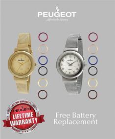 img 2 attached to ⌚ Versatile Elegance: PP Peugeot Women's Slim Dress Watch with 7 Interchangeable Bezels