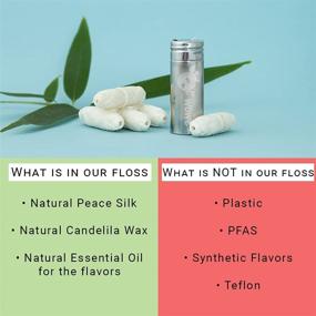 img 3 attached to Wowe Natural Biodegradable Peace Silk Dental Floss - Refillable Stainless Steel Container with 🦷 3 Refills - 99 Yards Total - 6 Month Supply (Natural Mint) - Candelilla Wax