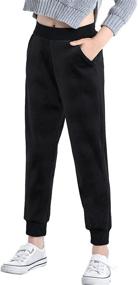 img 4 attached to 👧 Romastory Girls Winter Fleece-Lined Leggings with Pockets - Elastic, Thick Pants for Kids