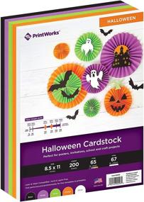 img 4 attached to 🎃 Printworks Halloween Cardstock: 5 Assorted Colors, 200 Sheets, Ideal for School & Craft Projects - 8.5” x 11” (00596)