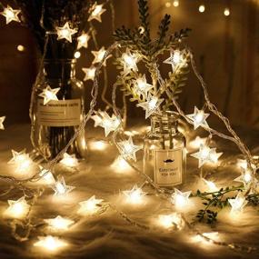 img 4 attached to 🌟 Merdeco Star String Lights: 10ft/3M 20 LED Plug in Fairy Lights for Indoor/Outdoor Decoration - Warm White Lights for Birthday, Christmas, Wedding, Party