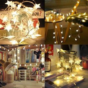 img 1 attached to 🌟 Merdeco Star String Lights: 10ft/3M 20 LED Plug in Fairy Lights for Indoor/Outdoor Decoration - Warm White Lights for Birthday, Christmas, Wedding, Party