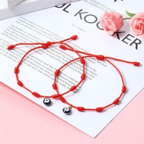img 3 attached to 💕 Meaningful Handmade Friendship Bracelets: WILLBOND 2-Piece Promise Matching Bracelet Set with Evil Eyes and Wish Card