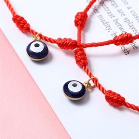 img 2 attached to 💕 Meaningful Handmade Friendship Bracelets: WILLBOND 2-Piece Promise Matching Bracelet Set with Evil Eyes and Wish Card