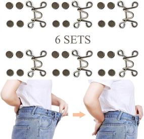 img 4 attached to 👖 ZOCONE Waist Buckle Extender Sets for Jeans Pants - Adjustable and No Sew - Bronze