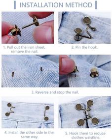 img 2 attached to 👖 ZOCONE Waist Buckle Extender Sets for Jeans Pants - Adjustable and No Sew - Bronze