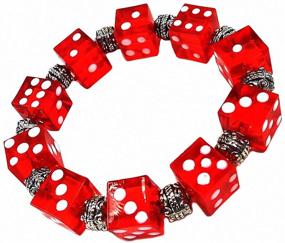 img 4 attached to 🎲 Linpeng Handmade Red Beaded Dice Stretch Bracelet