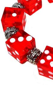 img 2 attached to 🎲 Linpeng Handmade Red Beaded Dice Stretch Bracelet