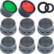 💧 high-quality faucet aerator flow restrictor insert 40-piece set for bathroom or kitchen, red(2.2 gpm) and green(1.5 gpm) logo