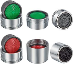 img 2 attached to 💧 High-quality Faucet Aerator Flow Restrictor Insert 40-Piece Set for Bathroom or Kitchen, Red(2.2 GPM) and Green(1.5 GPM)