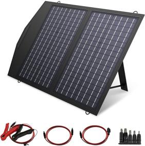 img 4 attached to 🌞 ALLPOWERS 60W Foldable Solar Panel Charger - Monocrystalline Waterproof IP66 Portable Solar Panel with 5V USB, 18V DC Output, Parallel Port - Ideal for Solar Generator, 12V Car Battery, Laptops, and Cellphones