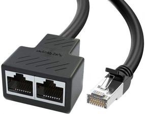 img 3 attached to 🔌 RJ45 Ethernet Adapter Splitter - 1 Male to 2 Female LAN Ethernet Splitter Cable for Super Cat5, Cat5e, Cat6, Cat7 - Suitable for LAN Ethernet Socket Connections