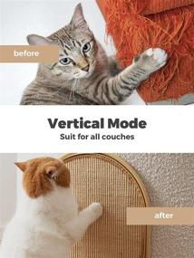 img 3 attached to 🐱 Premium Sisal Mat Scratching Post for Indoor Cats: Tall Scratcher Pad, Tree Bed, Play Perch - Couch Furniture, Carpet Protector - Hanging, Horizontal Floor, Coffee Table Mode