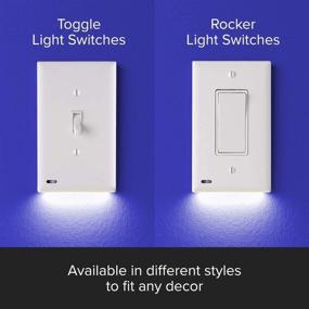 img 1 attached to 🔌 SnapPower SwitchLight: Premium 2-Pack LED Night Light for Single-Pole Light Switches, Adjustable Brightness, Auto On/Off - Toggle, White