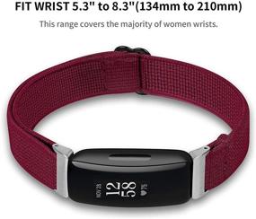 img 2 attached to 🍷 Joyozy Elastic Bands Compatible with Fitbit Inspire/Inspire 2/Inspire HR/Fitbit Ace 2 - Adjustable Soft Strap Wristbands in Wine Red for Women and Men - Accessory Replacement Bands