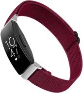 🍷 joyozy elastic bands compatible with fitbit inspire/inspire 2/inspire hr/fitbit ace 2 - adjustable soft strap wristbands in wine red for women and men - accessory replacement bands logo