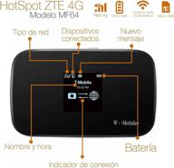 📶 zte z64 4g mobile wifi hotspot router, mf64 - up to 21mbps download speed, connect up to 8 devices, create wlan anywhere (t-mobile) logo