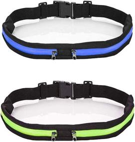 img 3 attached to 2-Packs Waist Pack Phone Pouch Bag for Hiking Jogging Cycling and Outdoors Fanny Pack with Dual Expandable Pockets - Sweatproof & Rainproof. Ideal for Men and Women