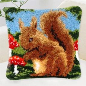 img 2 attached to 🐿️ WXLAA DIY Latch Hook Kit: Animal Pattern Paint Cross Stitch to Create a Charming Squirrel Throw Pillow Cover for Your Sofa Cushion