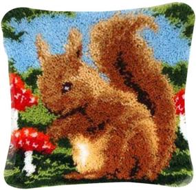 img 3 attached to 🐿️ WXLAA DIY Latch Hook Kit: Animal Pattern Paint Cross Stitch to Create a Charming Squirrel Throw Pillow Cover for Your Sofa Cushion
