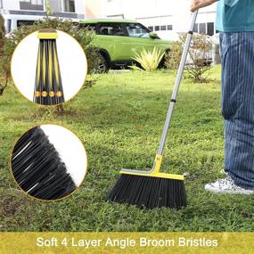 img 2 attached to 🧹 Heavy-Duty Outdoor Floor Cleaning Broom - 58" Commercial Sweeper for Concrete Courtyard, Garage, Patio, Indoor Home, and Kitchen