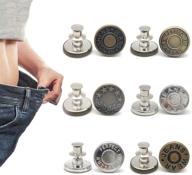 👖 set of 6 adjustable jean button pins - no sew, no tools required - instant pant waist tightener for jeans - easy installation, reusable and adjustable (style 1) logo