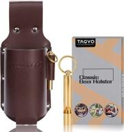 🍺 tagvo leather beer holster with brass whistle bottle opener - classic bottle holder for beers logo