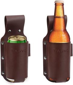 img 3 attached to 🍺 TAGVO Leather Beer Holster with Brass Whistle Bottle Opener - Classic Bottle Holder for Beers