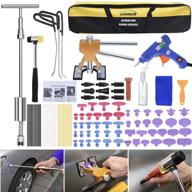 🔧 upgraded version 101pcs dent repair tool kit with plug hot melt glue gun - paintless car dent repair tool kit, hail removal lifter, t-puller hook rods - includes instructions & video logo