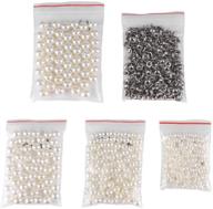 white set beads: versatile pearls, rivets, and buttons for fabric decoration, leathercrafts, bags, shoes, clothes & bracelets logo