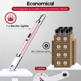 img 2 attached to 🕯️ Flamgirlant Candle Lighter: Upgraded Electric Lighter with Battery Display and Safety Switch - Enhance Your Candle Experiences with USB Rechargeable Convenience and Versatility!