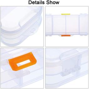 img 1 attached to 📚 BTSKY Clear Double Deck School Pencils Box- Adjustable Small Pencil Case Organizer with 4 compartments (5 Pack)