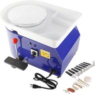 highfree electric pottery wheel 25cm: 350w ceramic clay work forming machine with foot pedal, detachable basin, and diy clay art craft shaping tools (blue) logo