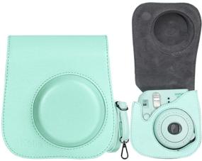 img 1 attached to Katia Camera Case Bag Compatible For Fujifilm Instax Mini 11/ 9/ 8 / 8 Instant Film Camera With Shoulder Strap And Photo Accessories Pocket - Ice Blue