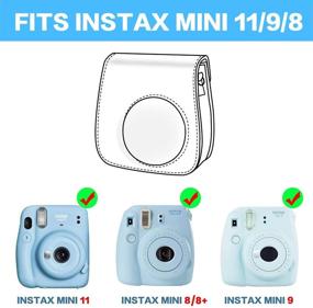 img 3 attached to Katia Camera Case Bag Compatible For Fujifilm Instax Mini 11/ 9/ 8 / 8 Instant Film Camera With Shoulder Strap And Photo Accessories Pocket - Ice Blue