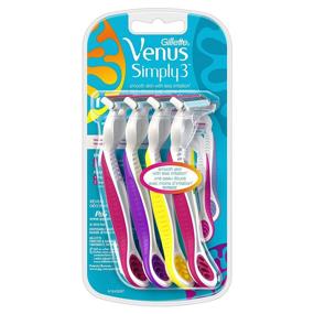 img 3 attached to 🪒 Бритвы для женщин Gillette Venus Simply3 одноразовые, в упаковке 4 штуки.