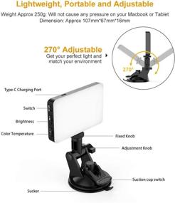 img 1 attached to 🌟 VIJIM Video Conference Lighting Kit: Enhance Your Zoom Calls and Online Meetings with Suction Cup and Tripod Stand