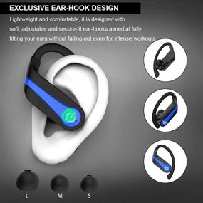 img 1 attached to 🎧 Спортивные беспроводные наушники, Bluetooth 5.1 с микрофоном, глубоким басом, влагозащитой класса IP7, время работы 40 часов - внутриканальные шумоподавляющие наушники для бега, тренировок в спортзале.